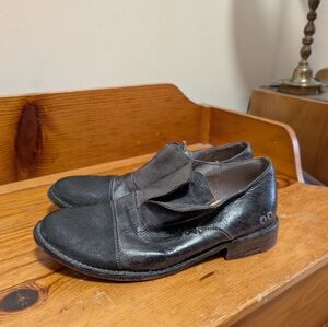 BED|STU Black Leather Slip-On Shoes Women’s 8